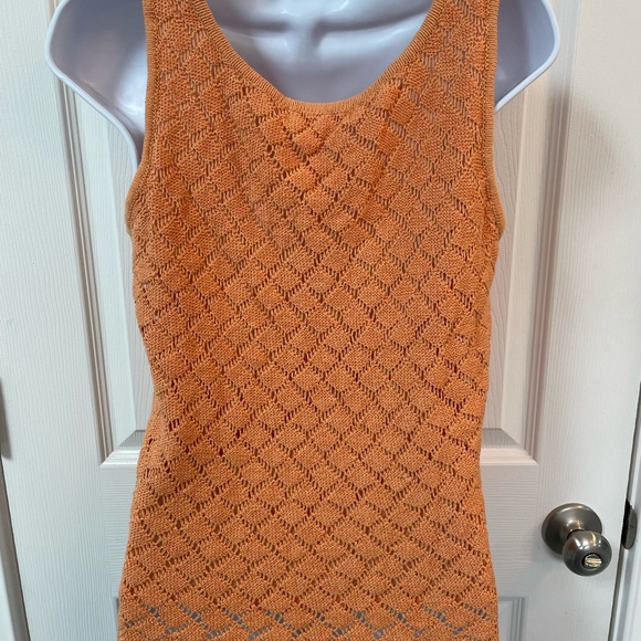 NWT Sigrid Olsen Beaded Knit Sweater Tank Top Peach Size Medium - Picture 2 of 6